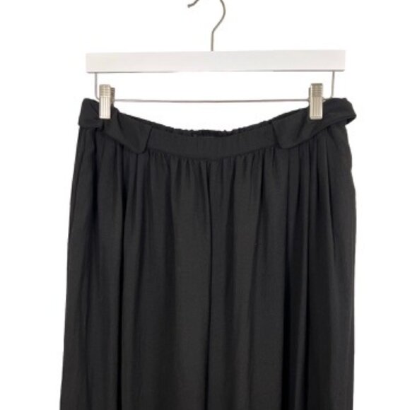 Zara Flowy Elastic Wide Leg Pleated Trousers Size Large - Picture 2 of 7